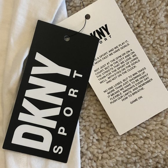 NWT DKNY Women's Logo Sport White Tank Top Tee - Picture 6 of 10